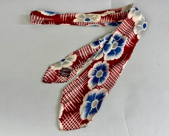 1930s Floral Fantasy Necktie | Vintage 30s Deadst… - image 2