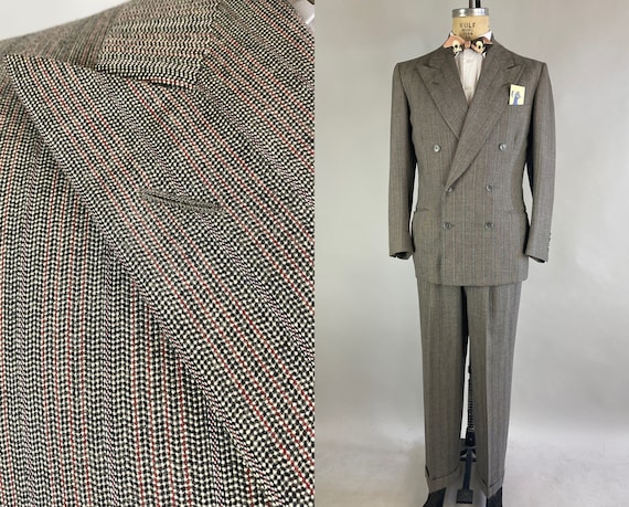 1940s Dandy Dennis Suit | Vintage 40s Grey, Black,