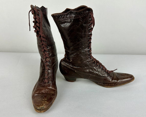 1800s Blessed Brown Boots | Vintage Antique Victo… - image 3