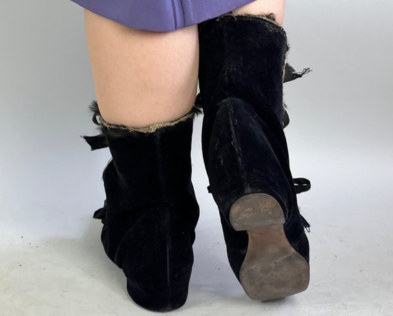 1930s Cold Weather Coverup Boots | Vintage 30s Bl… - image 8