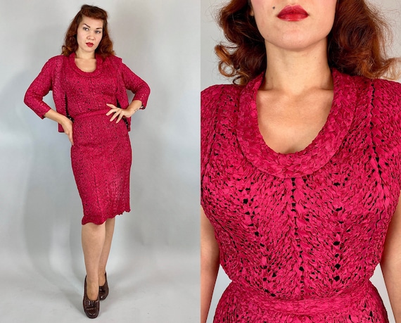 1940s Veronica's Valentine Dress Set | Vintage 40s