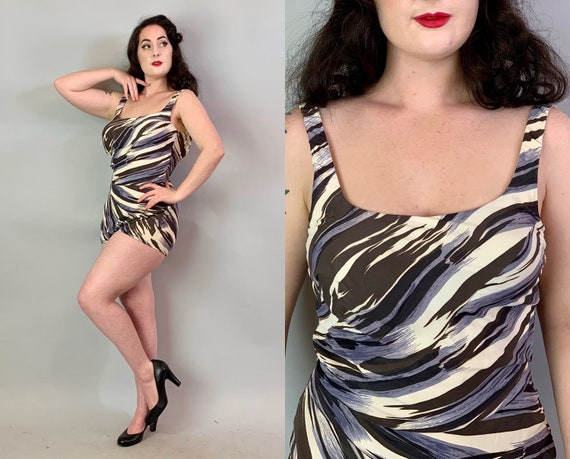 1950s Bombshell Bathing Suit | Vintage 50s White,
