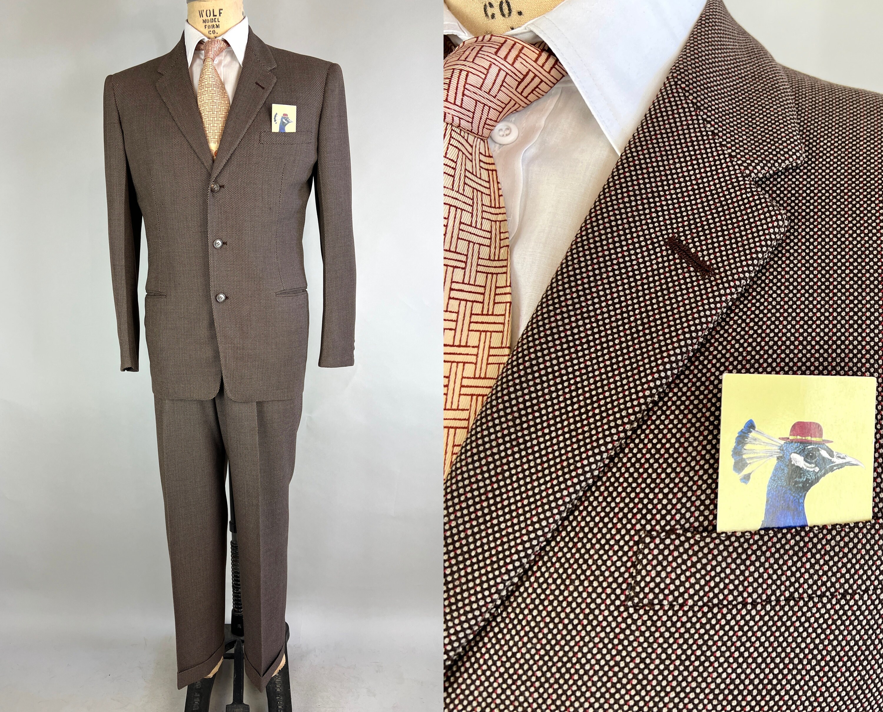 1940s Man Of Distinction Suit Vintage 40s Light And Dark Grey With 