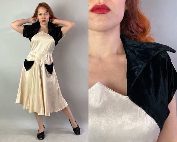 1940s Lounge Lizard Liza Dress | Vintage 40s Pales
