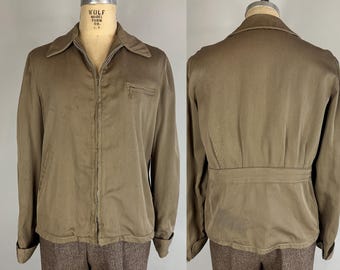 1940s Chic Stripes Cinch Jacket | Vintage 40s Brown and 1940s Chic Stripes Cinch Jacket | Vintage 40s Brown and