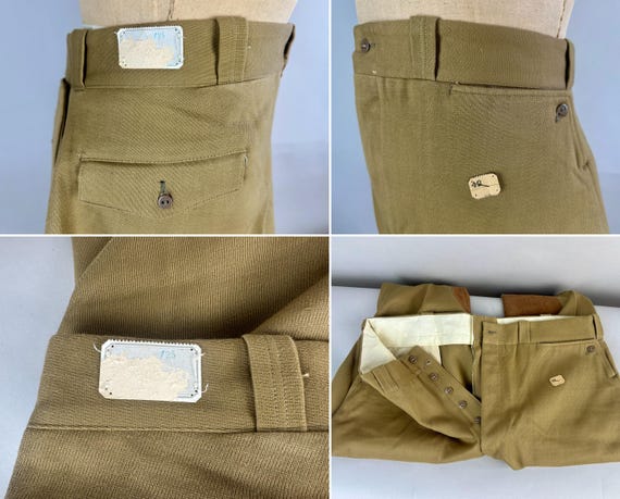 1930s Old Sport Jolly Time Jodhpurs | Vintage 30s Deadstock Khaki