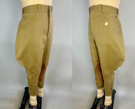 Classic Hunter Horse Riding Olive Corduroy Jodhpurs Vintage