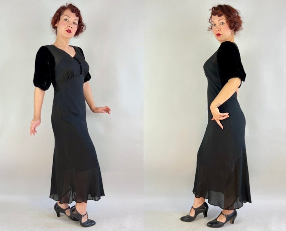 1930s Graceful Goddess Gown | Vintage 30s Black S… - image 8