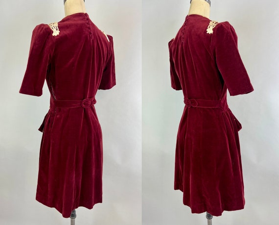 1930s Cutie in Cabernet Dress | Vintage 30s Ruby … - image 7