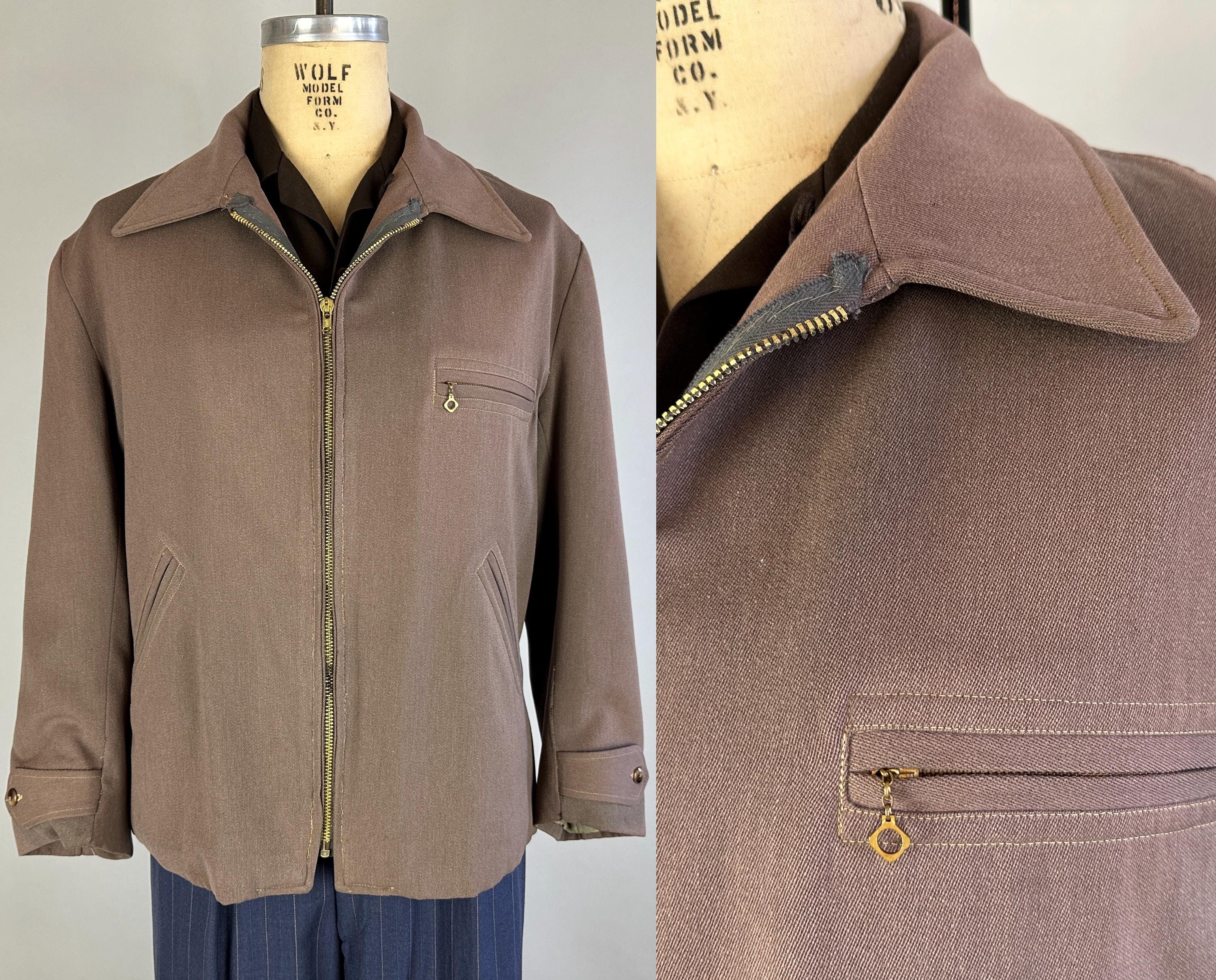 1940s Trey's Trouble Jacket | Vintage 40s Pendleton Taupe 1940s Trey's Trouble Jacket | Vintage 40s Pendleton Taupe