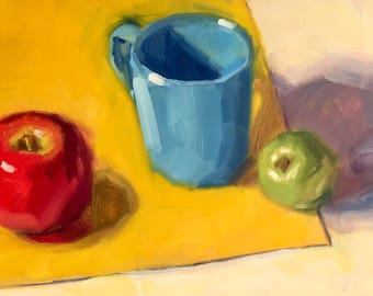 The Blue One- Original Oil Painting on 5x7 inch Ampersand Gessobord