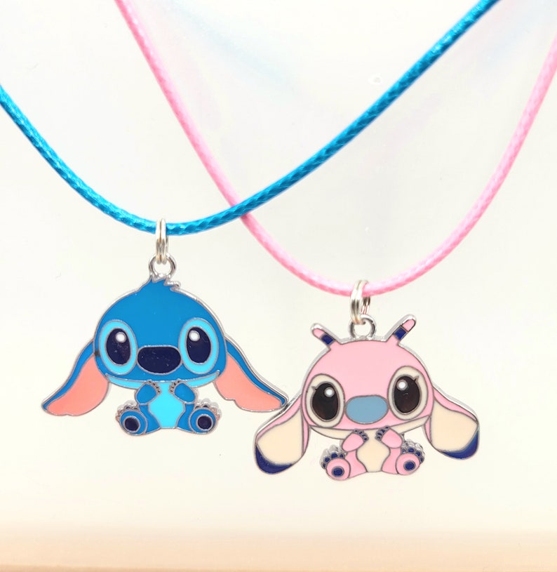 Disney's "Stitch and Angel" Children / Tween / Adult Necklace - cotton cord image 2