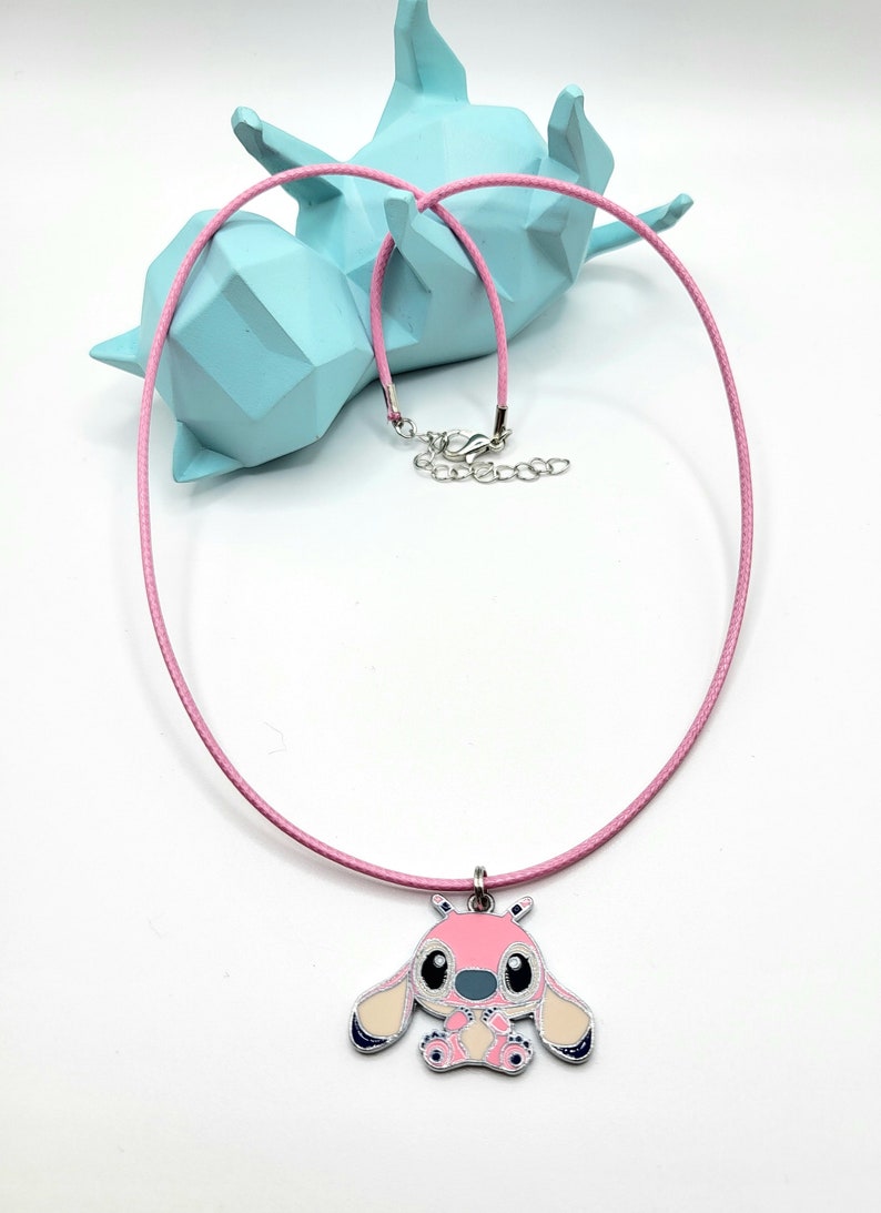 Disney's "Stitch and Angel" Children / Tween / Adult Necklace - cotton cord image 7