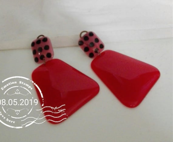 Plastic ear clips red/a little black - image 3
