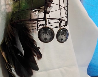 wolf earrings