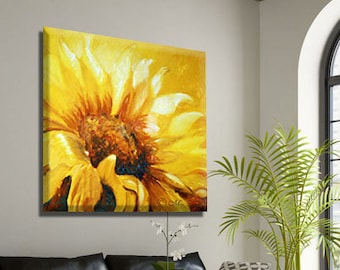 Sunflower Painting, Flower Painting, Living Room Painting, Large Painting, Living Room Wall Art, Large Wall Art, Sunflower Art, Painting Oil
