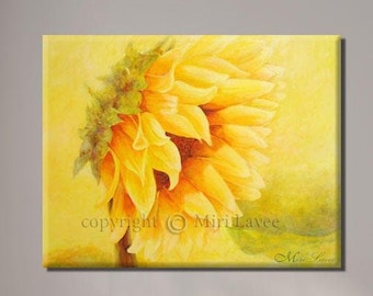 Sunflower Art Print, Large Canvas Art, Bedroom Wall Art, Flower Art Print, Floral Painting Print, Yellow Art, Sunflower Artwork