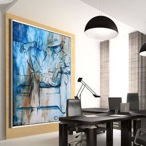 Large Canvas Art Print, Men Office Decor, Man Office Wall Art, Large ...