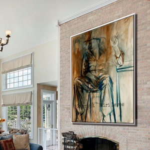 Extra Large Painting, Original Artwork, Large Wall Art, Large Canvas Art, Man Living Room Painting, Big Abstract Figure Painting, Oversized