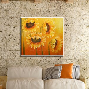 Sunflower Wall Art, Large Wall Art, Wall Decor Living Room ...