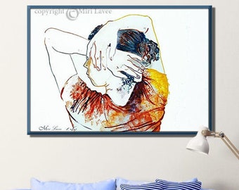 Girl Painting,  Girl Drawing, Contemporary Art, Original Painting On Canvas, Figurative Painting, Woman Art, Living Room Decor, Art Gifts