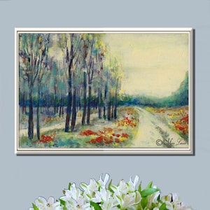 Arte da paisagem de Israel, Arte de Israel, Decoração colorida de parede de sala de estar, Arte israelense, Arte israelense, Arte de parede de Israel, Artista israelense Miti Lavee