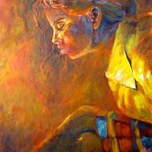 Woman Portrait Painting, Girl Painting, Woman Painting on Canvas, Figure Art, Brown Contemporary Living Room Painting, Cnavas Wall Art