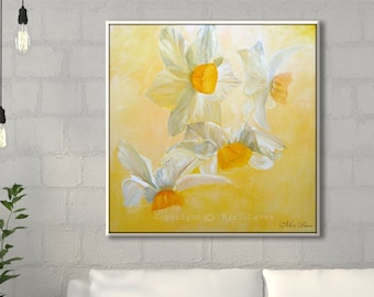 Pintura de flores, pinturas em tela, pintura de sala de estar, pintura a óleo de flores, pintura grande, pintura floral, pintura de flores grandes