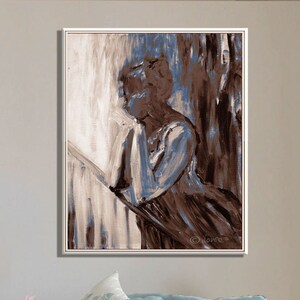 Abstract Woman Painting, Abstract Figure Art, Abstract Woman Art, Abstract Figurative Painting, Original Living Room Art, Brown Painting
