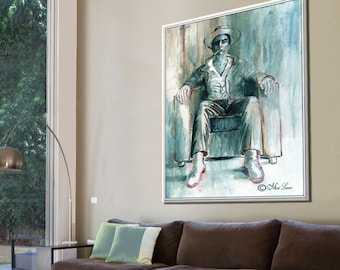 Art Print Large Wall Art, Figure Art, Manly Extra Large Wall Art, Extra Large Art, Canvas Wall Decor, Large Picture Canvas Art