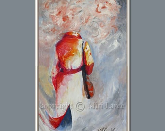 Abstract Canvas Art, Abstract Figurative Art, Large Vertical Art, Colorful Living Room Wall Decor, Large Wall Art for Office, Fine Art Print