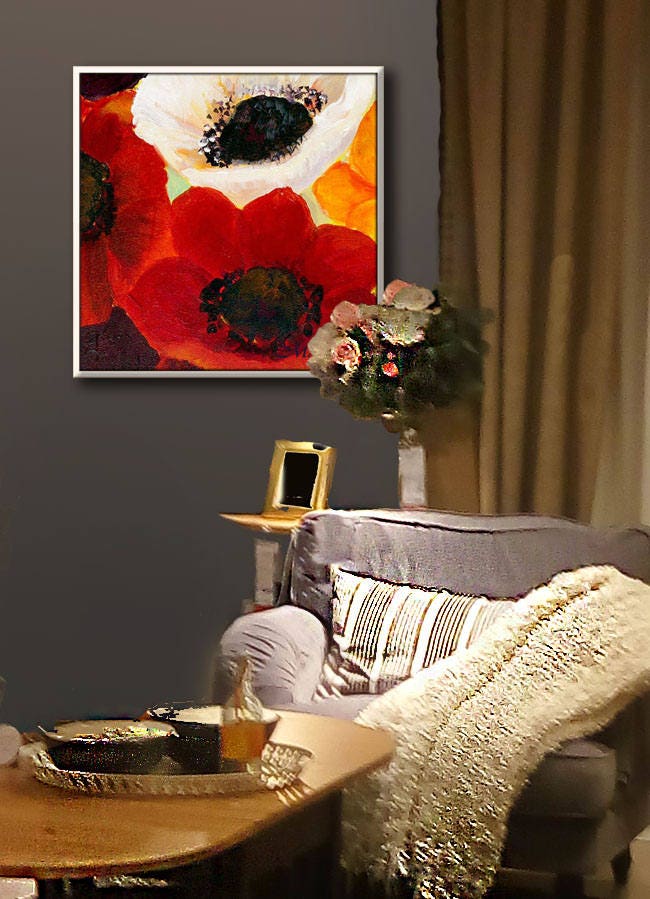 Poppy Painting, Colorful Painting, Red Poppy, Flower Painting, Red ...
