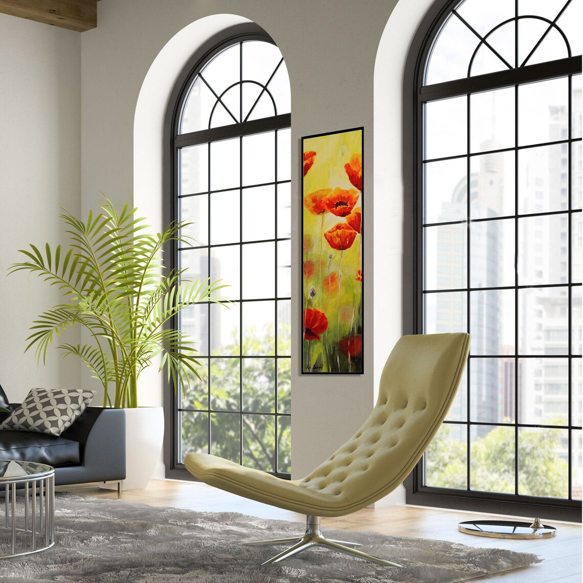 Vertical Wall Art Long Narrow Art Living Room Wall Art Etsy