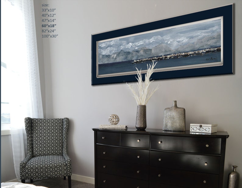 Long Horizontal Seascape Wall Art Extra Large Living Room Etsy