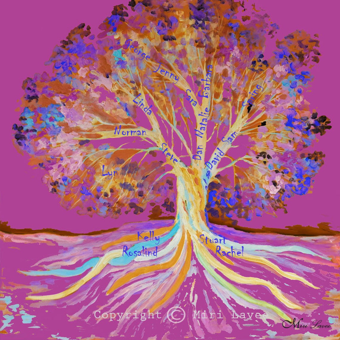 Paintings on Canvas Family Tree Family Tree Art Family Tree Etsy