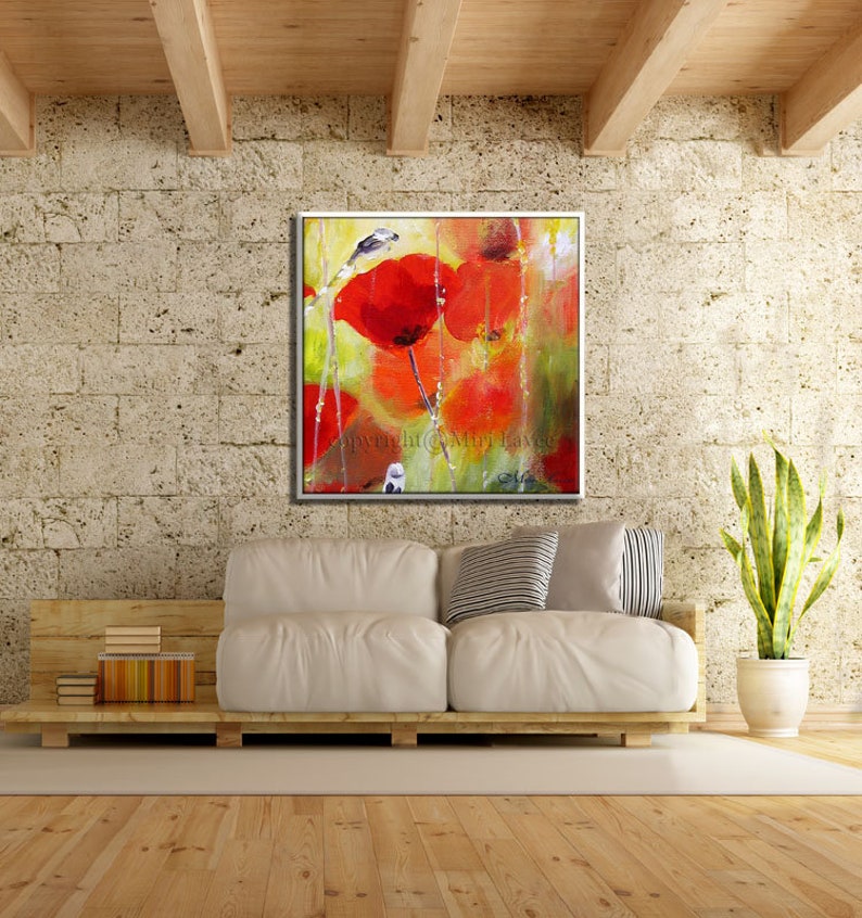 Large Living Room Painting, Flower Oil Painting, Colorful Floral Art