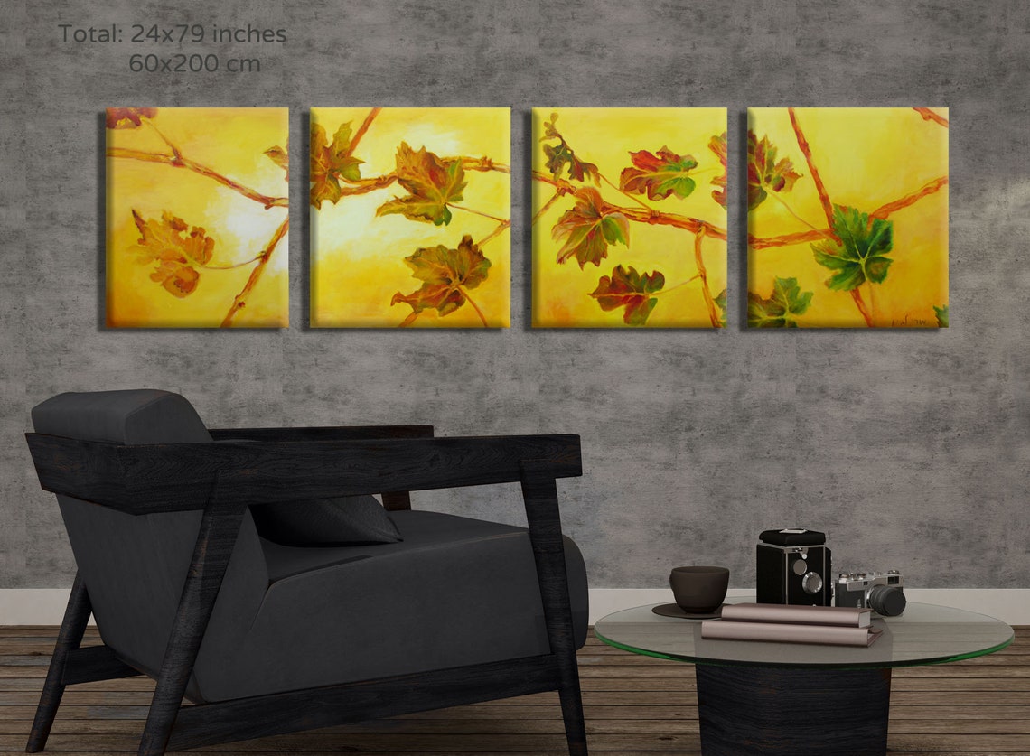 Split Wall Art Art Set of 4 Canvas Paintings Extra Large Etsy