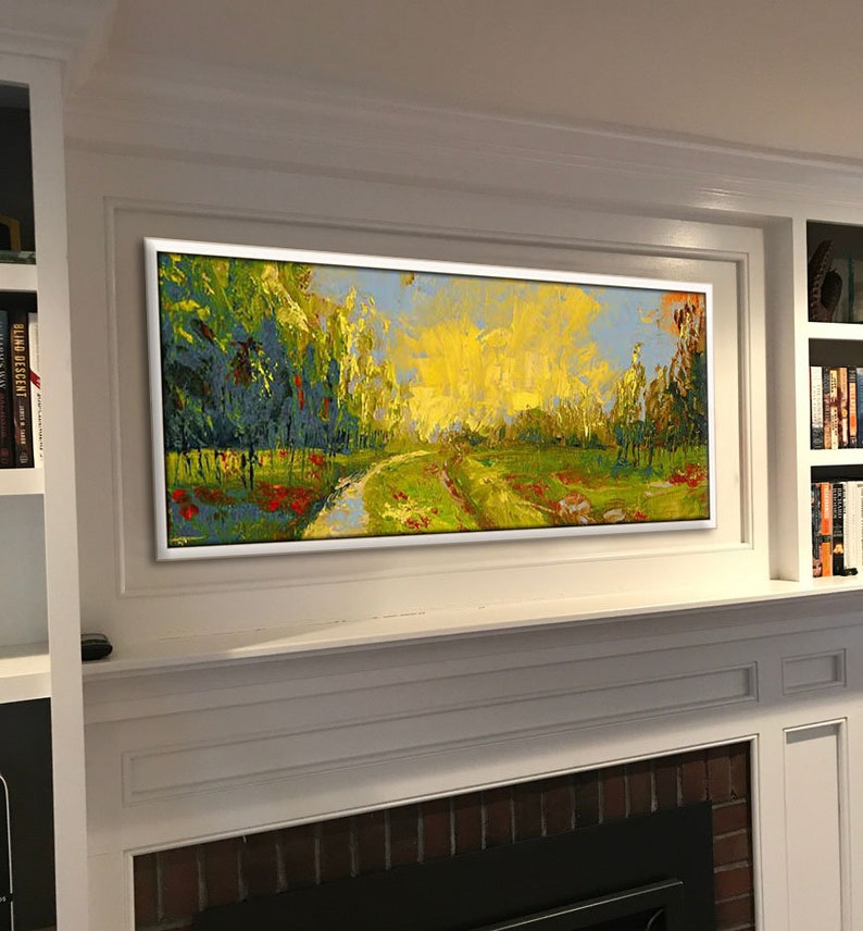 Landscape Wall Art Large Wall Art Yellow Wall Art Big Etsy