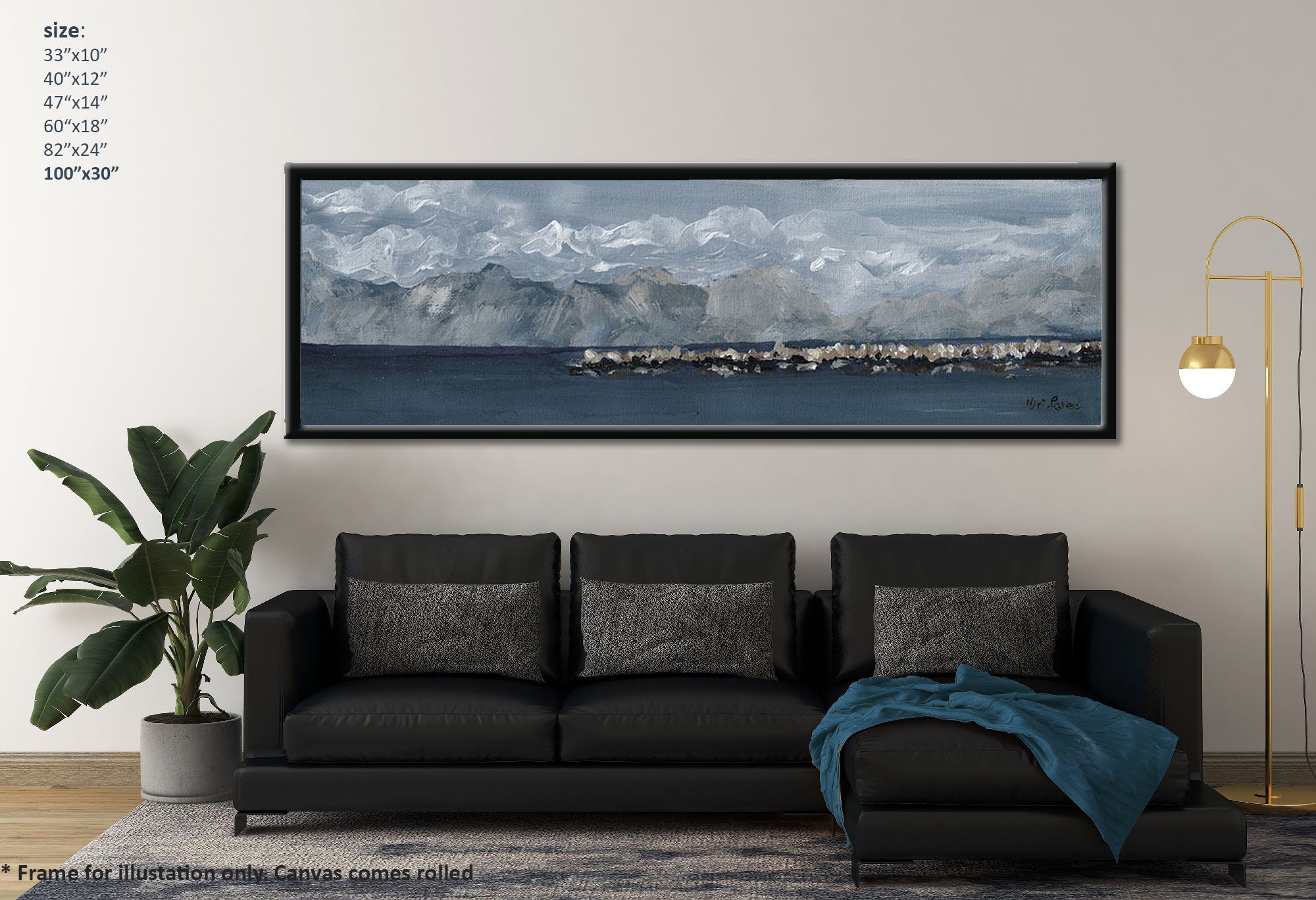 Long Horizontal Seascape Wall Art Extra Large Living Room - Etsy