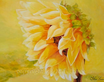 Sonnenblumen Gemälde auf Leinwand, Extra großes Wohnzimmer Gemälde, Gelbe Sonnenblumen Kunst Malerei, große Blumen Malerei, Helle Natur Malerei