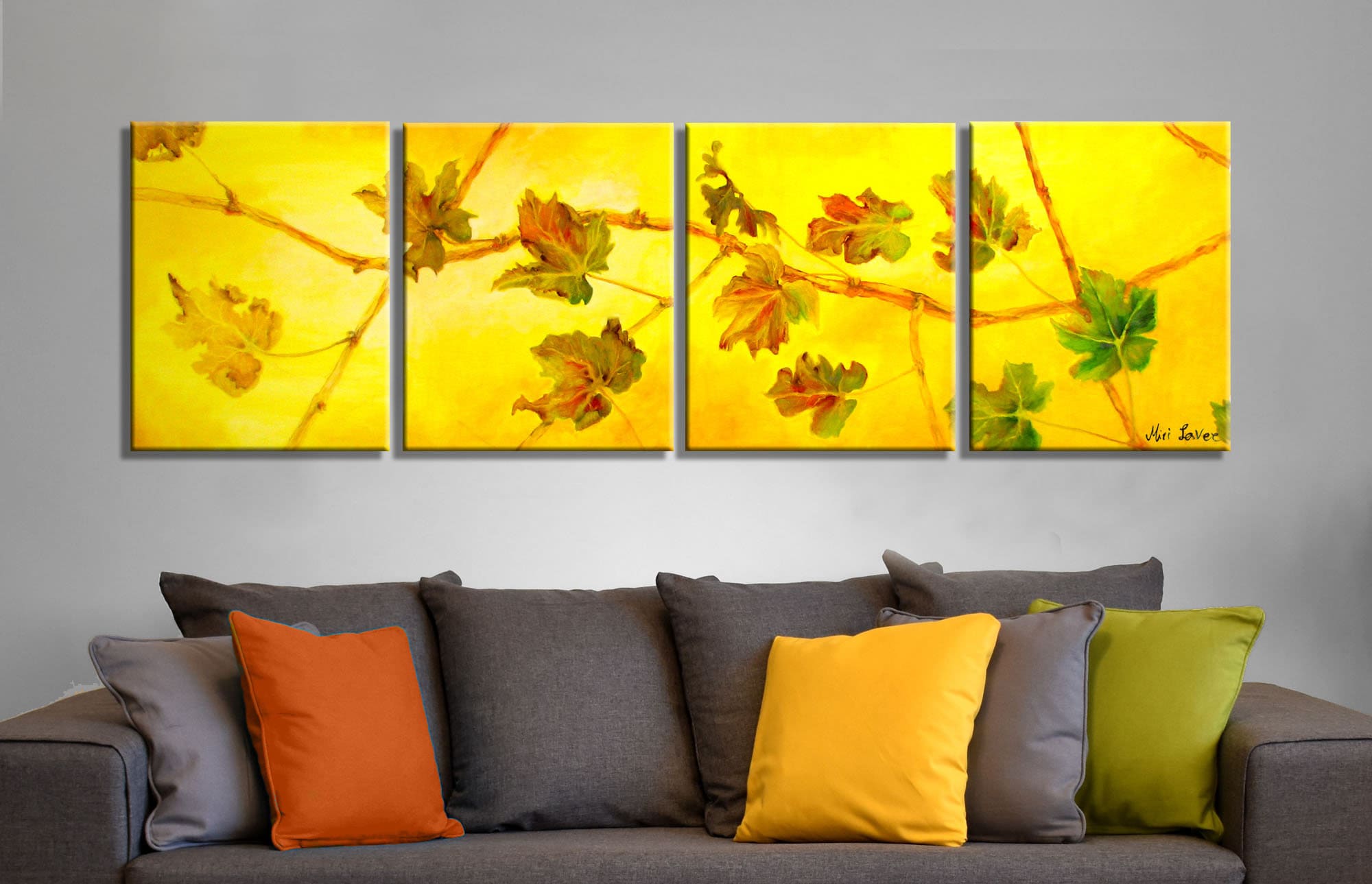 Split Wall Art, Art Set of 4 Canvas Paintings, Extra Large Multi Panel