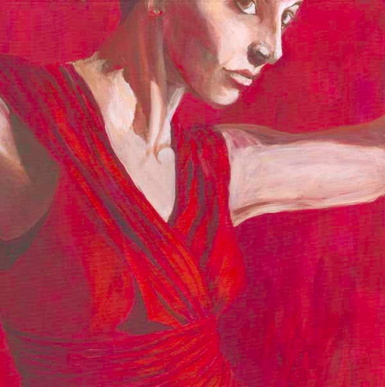 Wall Canvas Art Fine Art Prints Red Wall Art Female Figure Etsy