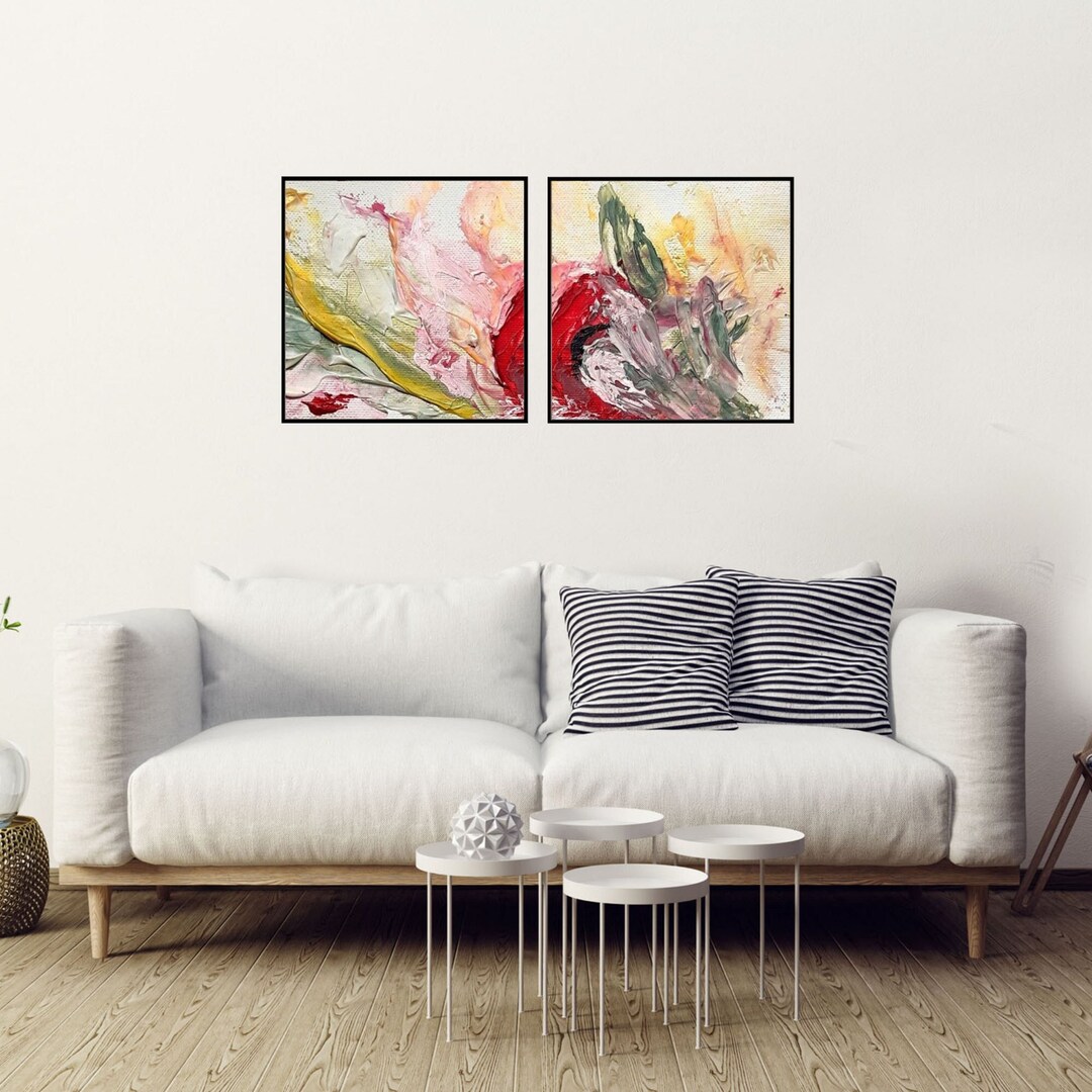 Abstract Wall Art Set of 2 Prints, Modern Art for Living Room Decor ...