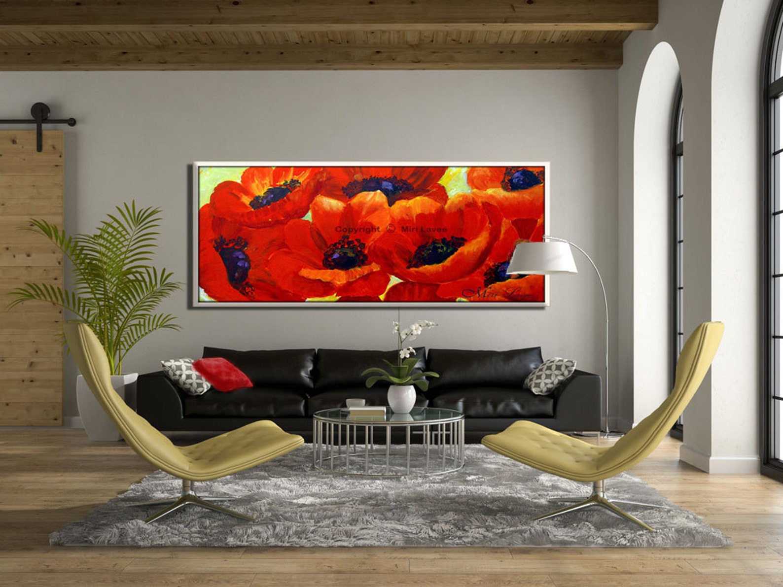 Large Wall Painting Red Flower Large Wall Art Large Etsy