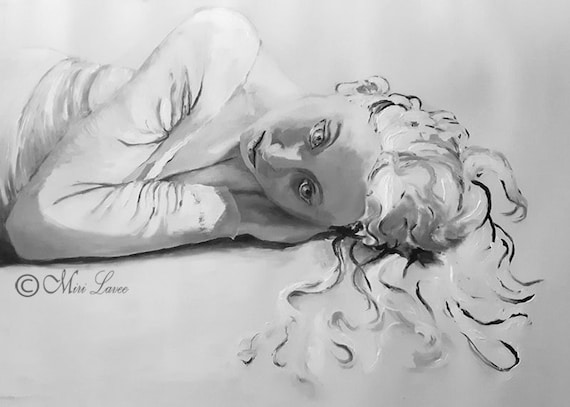 E018 Black White Portrait Canvas Picture Print Large Wall Art Woman Lips Retro 