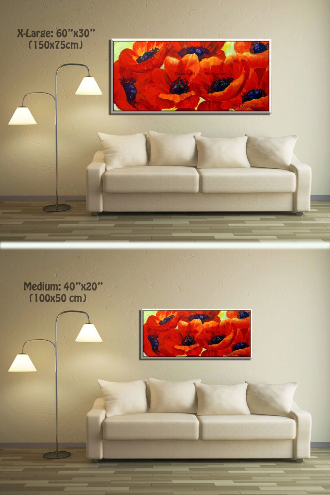 Large Wall Painting Red Flower Large Wall Art Large Etsy