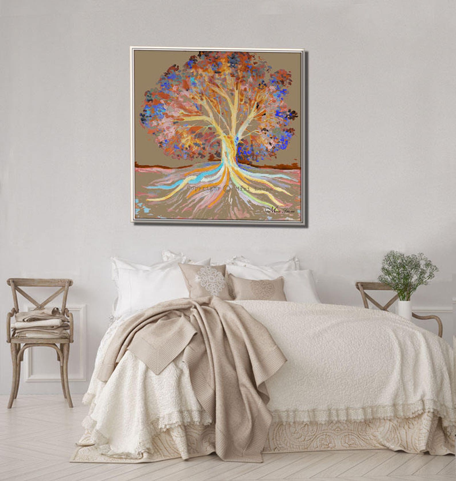 Large Tree Wall Art for Living Room Decor, Landscape Wall Art, Nature