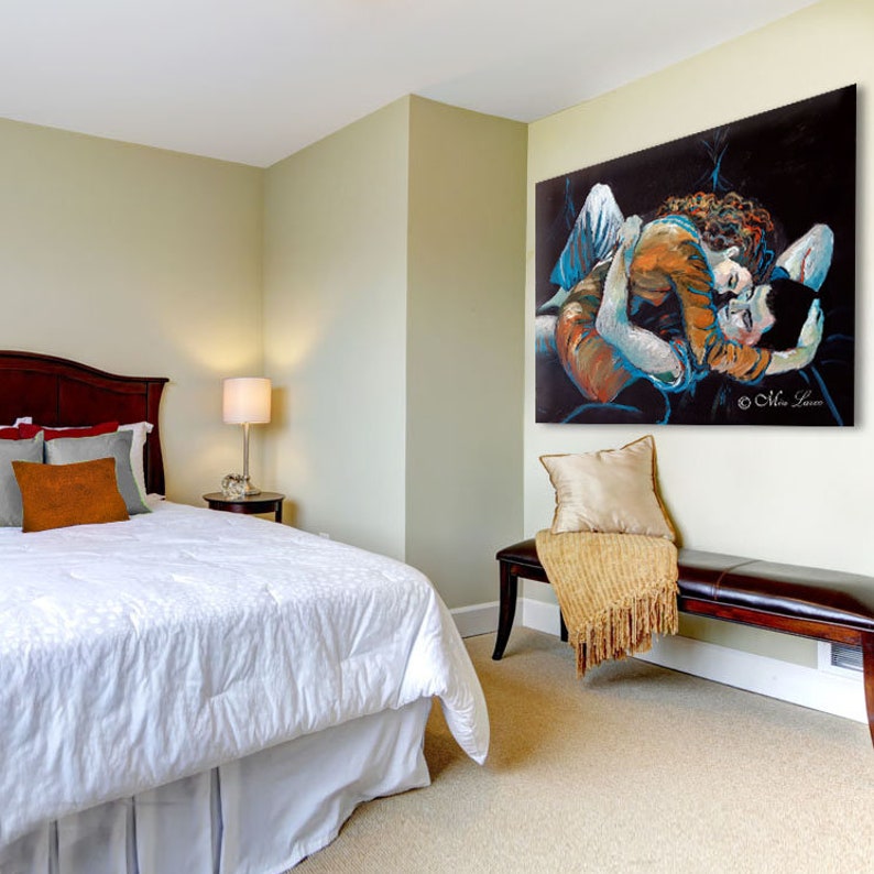 Couple Wall Art for a Bedroom Lovers Art Large Living Room Etsy
