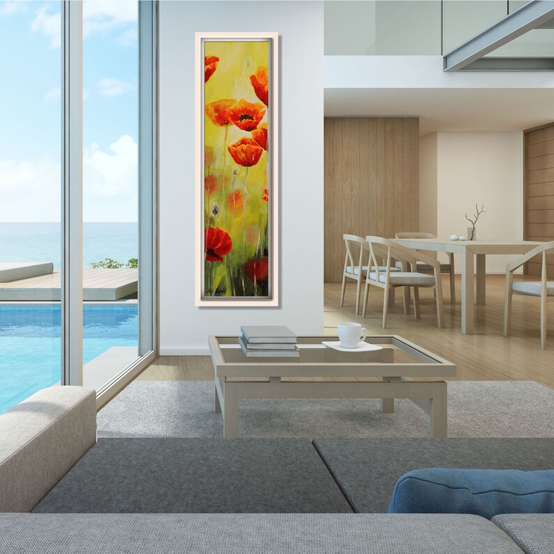 Vertical Wall Art Long Narrow Art Living Room Wall Art Etsy