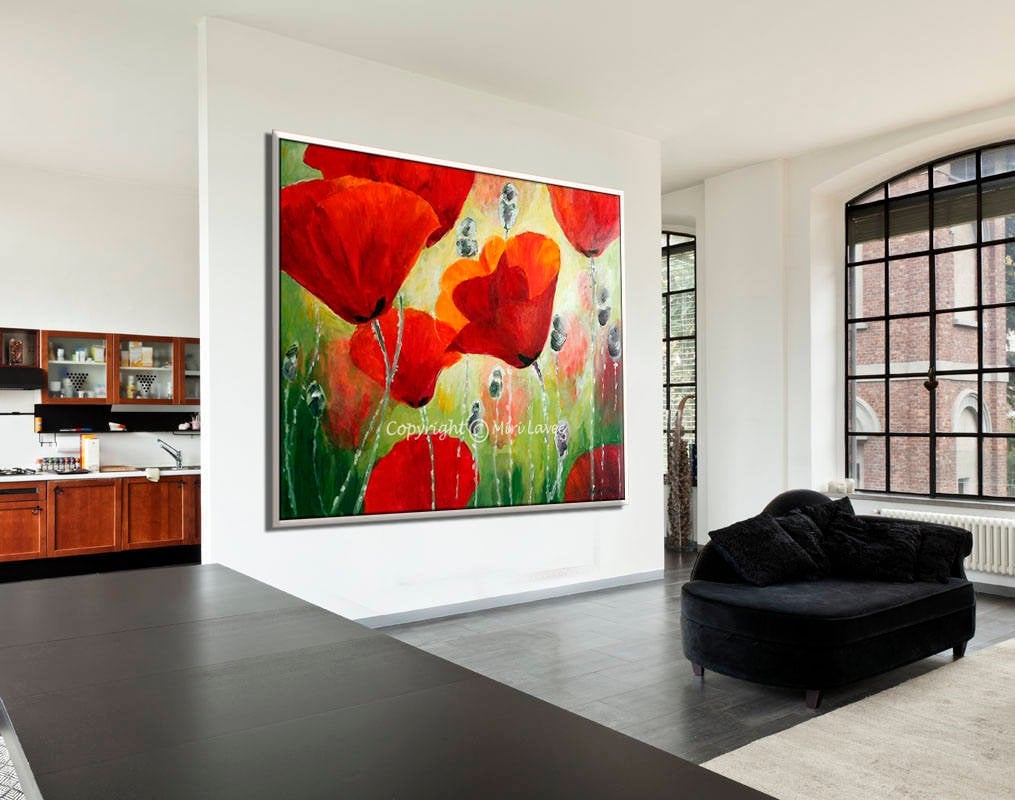 Large Painting Extra Large Wall Art Large Wall Art Red | Etsy